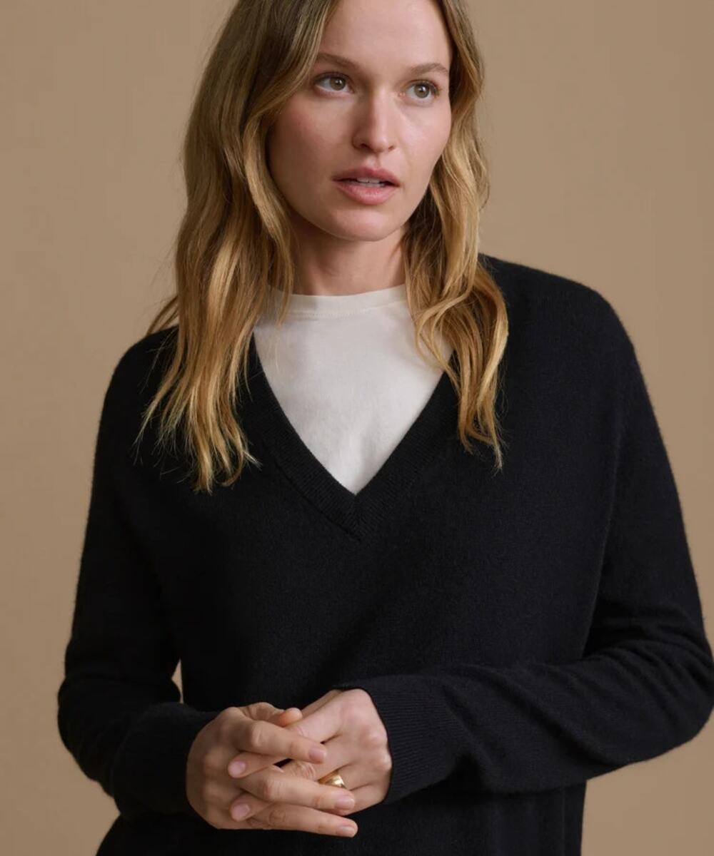 Jenni Kayne Flynn Cashmere V-Neck Black